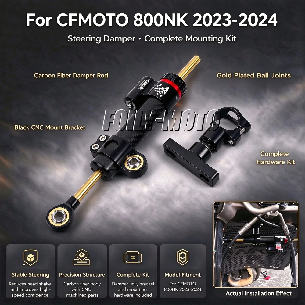 Motorcycle Accessories Directional Damper Shock Absorber Stabilizer Steering Dampers Bracket For Cfmoto 800NK 2023 2024 NK800 NK
