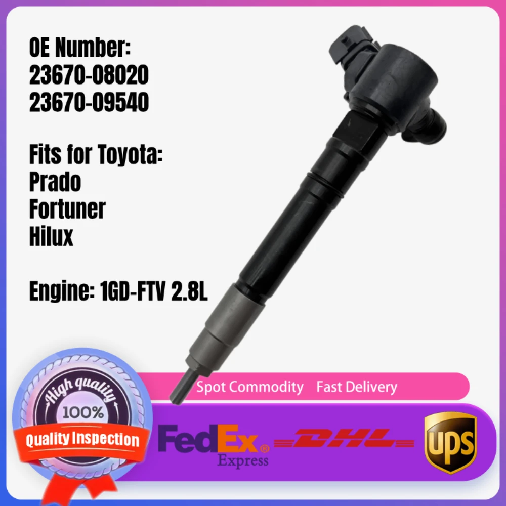 

23670-08020 23670-09540 Common Rail Fuel Injector Assembly for Toyota Hilux Fortuner Innova 2.8L 1GD-FTV Diesel Engine