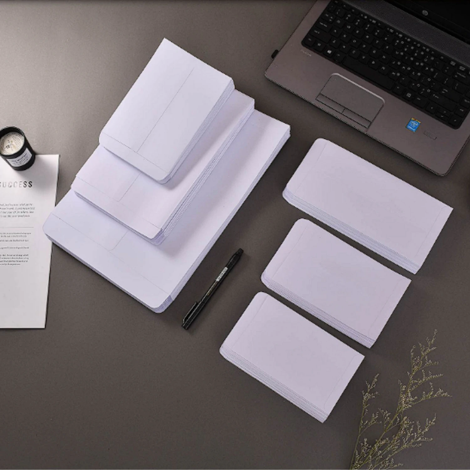 50Pcs 5/7/9 Size Blank White Paper Bags, Thick A4 Offset Paper for DIY Envelope Making & Daily Use