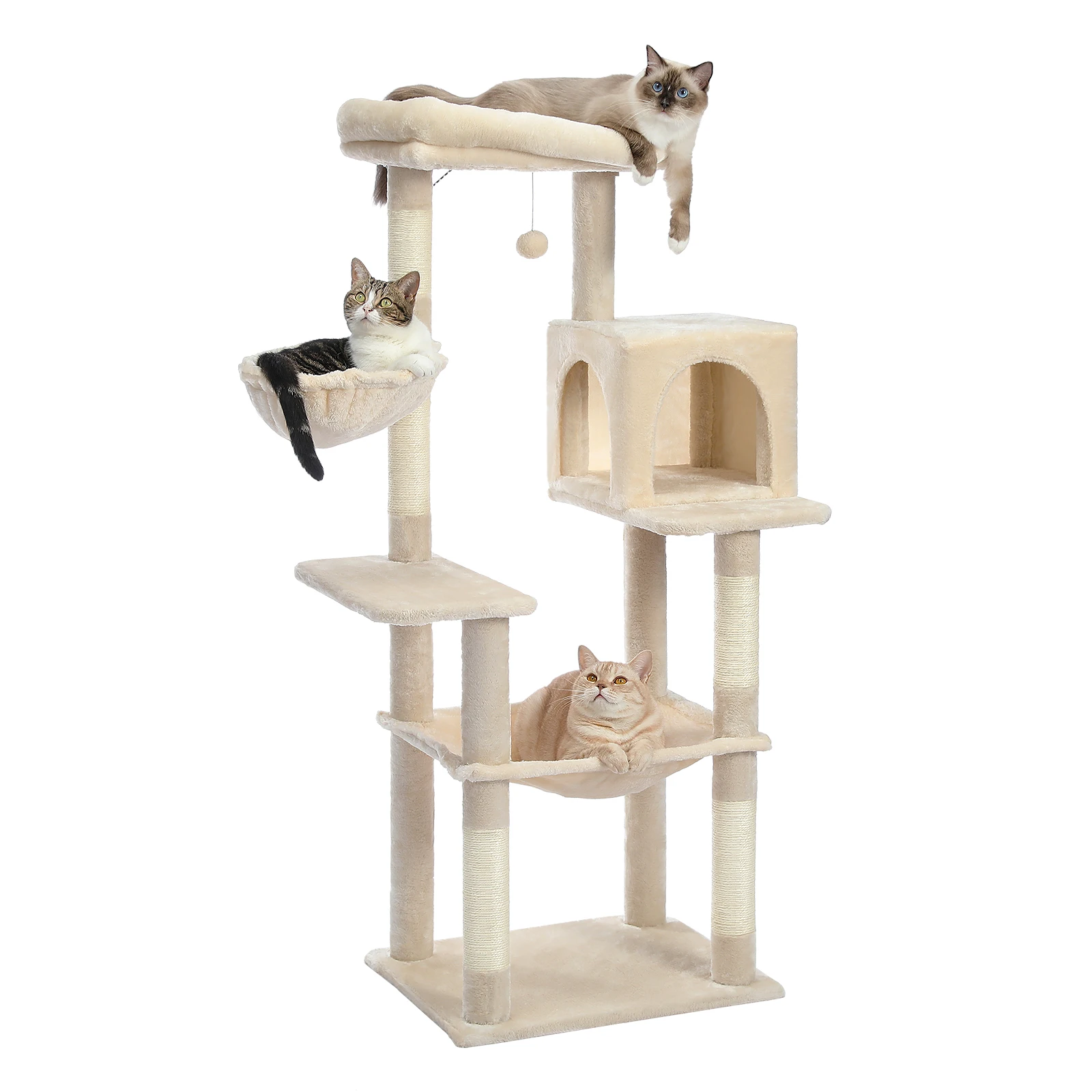 Imagem -02 - Gato Grande com Arranhões Raspador Macio para Gatos Torre Multiníveis Acessórios para Brinquedos para Animais de Estimação