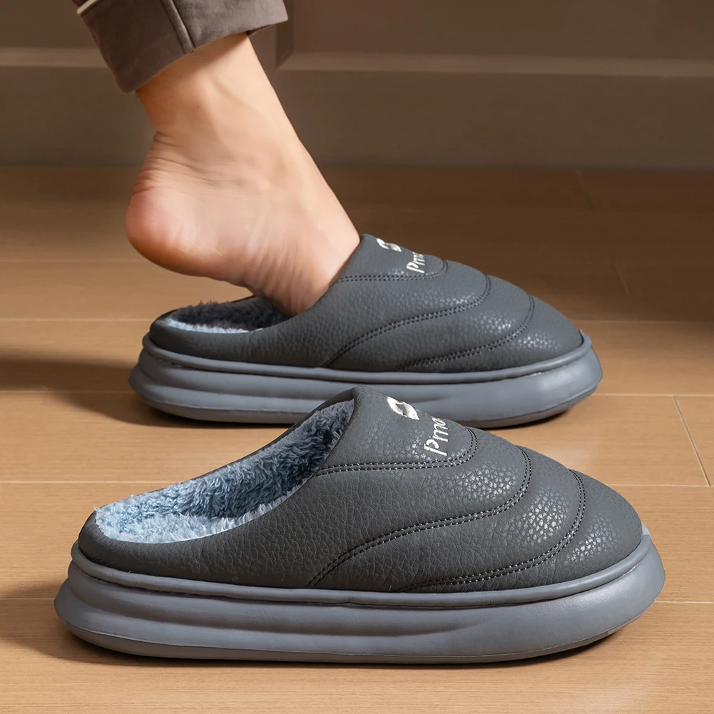 Warme Hausschuhe für Herren aus EVA-Memory-Schaum, bequeme Designer-Polsterung, hochwertige Winterschuhe für drinnen. – Detail 8