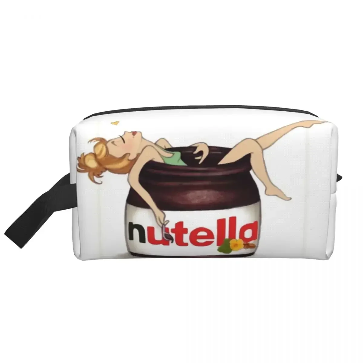 Fashion Italy Nutellas Travel Toiletry Bag for Women Cartoon Cosmetic Makeup Bag Beauty Storage Dopp Kit