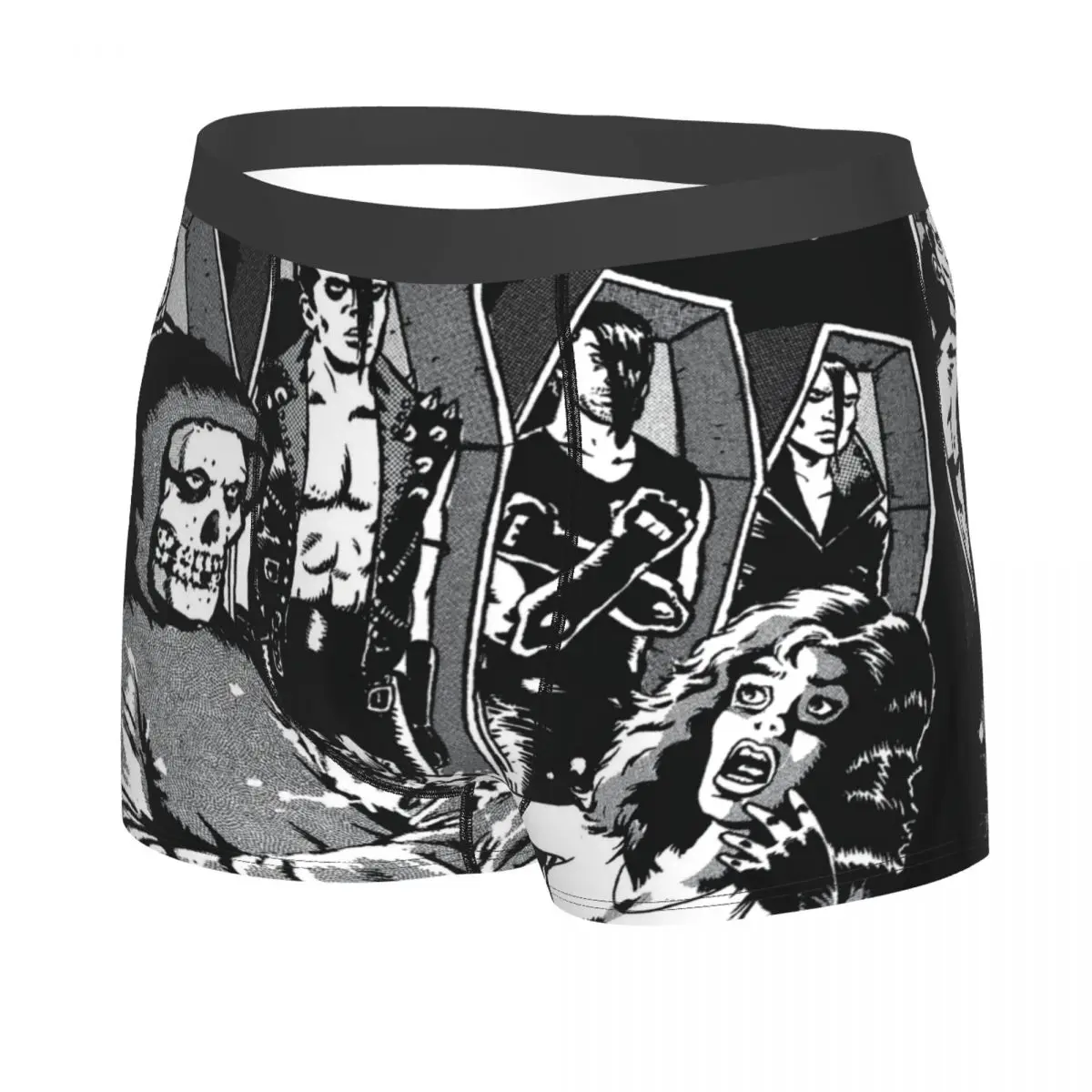 Punk Rock Misfits Return Boxer Shorts For Homme Sexy 3D Print Horror Heavy Metal Music Underwear Panties Briefs Soft Underpants