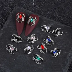 10pcs Gothic Halloween Spider Nail Art Charm 3D Punk Style Red/Black/Pink Spider Nail Decoration DIY Luxury Nail Accessories