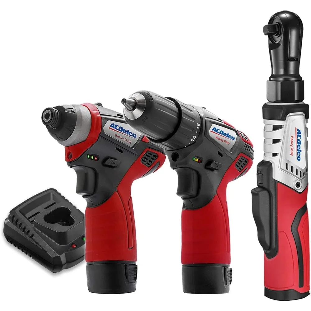 

G12 Series 3-Tool Cordless Combo 3/8" Brushless Ratchet Wrench + 2-Speed Drill/Driver+ Impact Driver