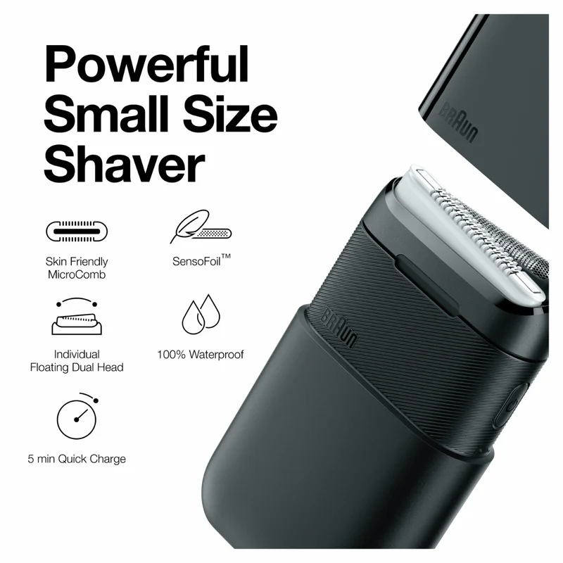 Мужская электробритва Braun, портативная электробритва, сетчатое лезвие из нержавеющей стали, сетка для сухого и влажного бритья, быстрая зарядка M1012