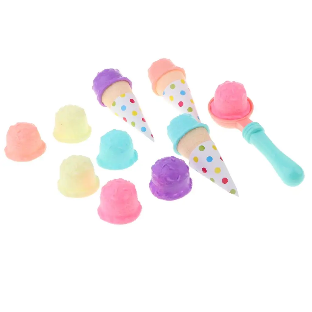 1 Set Plastic Colorful Sweet Ice Cream Cakes Play Toys for Children Pretend Play Food