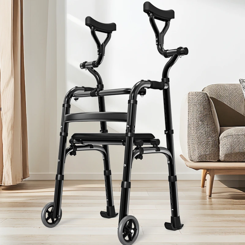 

Rehabilitation Training Rollator Walkers,Disabled Mobility Walking Stick Chair,Four-Legged Armrest Frame,walkers for The Elderly