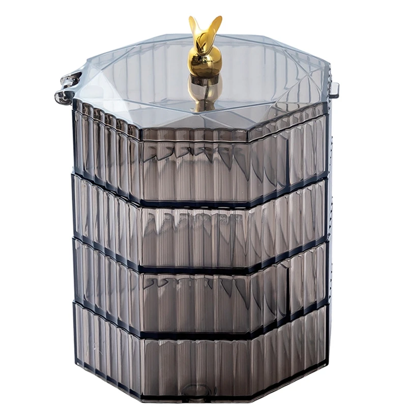 Boîte à bijoux en acrylique avec poignée, boîtes à bijoux transparentes pour femmes et filles, maquillage