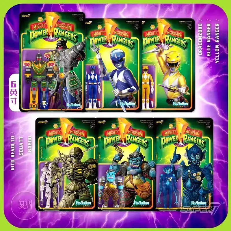 In Stock Dinosaur Team Hanging Card Series 3 Power Rangers Dragon God Action Figure Model Toys Kids Gifts