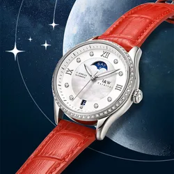 CARNIVAL Brand Womens Mechanical Watches Ladies Luxury Silver Automatic Wrist Watches Waterproof Luminous for Women Reloj Mujer