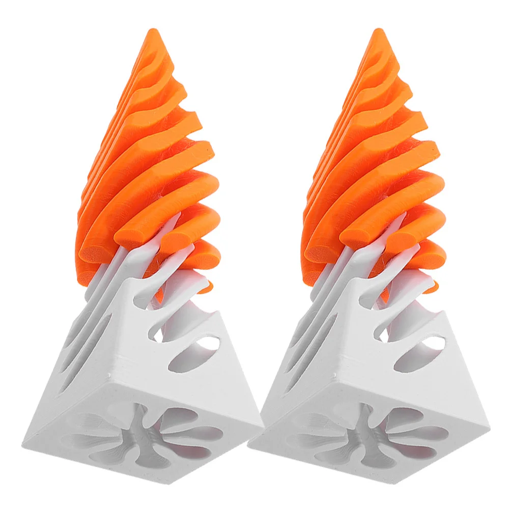 

2Pcs Spiral Cone Decoration 3D Printed Impossible Pyramid Pass Through Artistic Desktop Ornament for Office Study Living Room