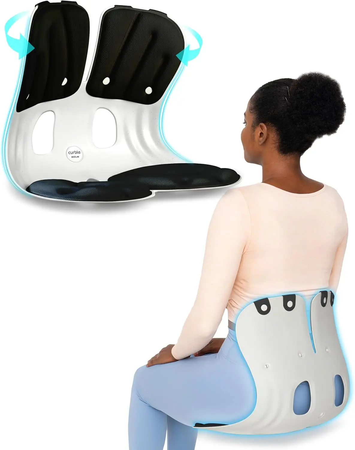 

curble Grand, Ergonomic Chair Back Support, Lumbar Support for Good Posture Correction and Back Pain Relief, Perfect for Office