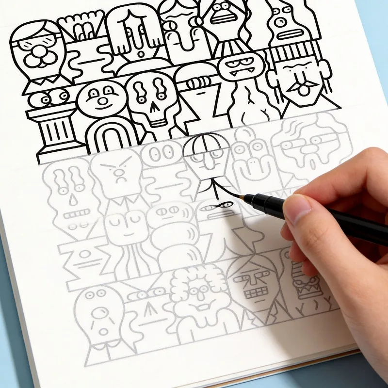 A High-definition Fun Sketchbook, A Graffiti Sketchbook, Adult Decompression Hand Drawn Coloring Book, 24 Super Healing Patterns