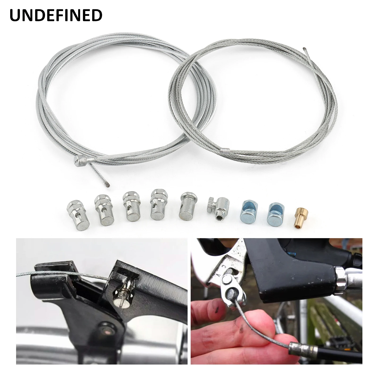 Universal Inner Clutch Throttle Brake Cable Repair Kit 1 Set Solderless Nipple With Sleeve And Nut Silver Motorcycle Accessories