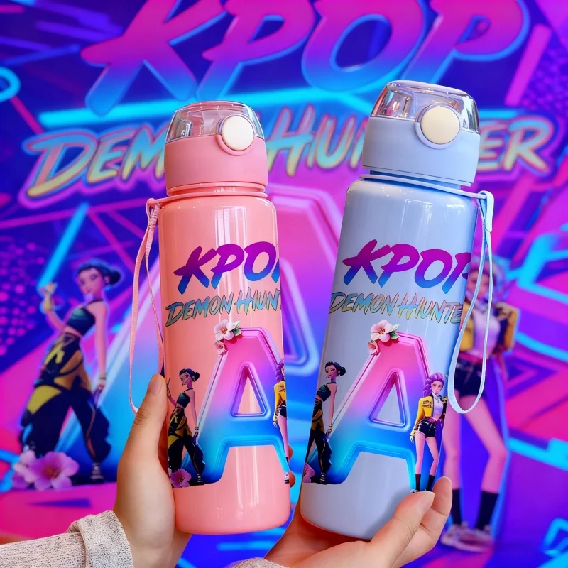 3D 프린트 패턴-K-pop 데몬 헌터스 레터 A 생생한 색상 물컵 루미 미라 조이 물병 생일 선물-변색 방지