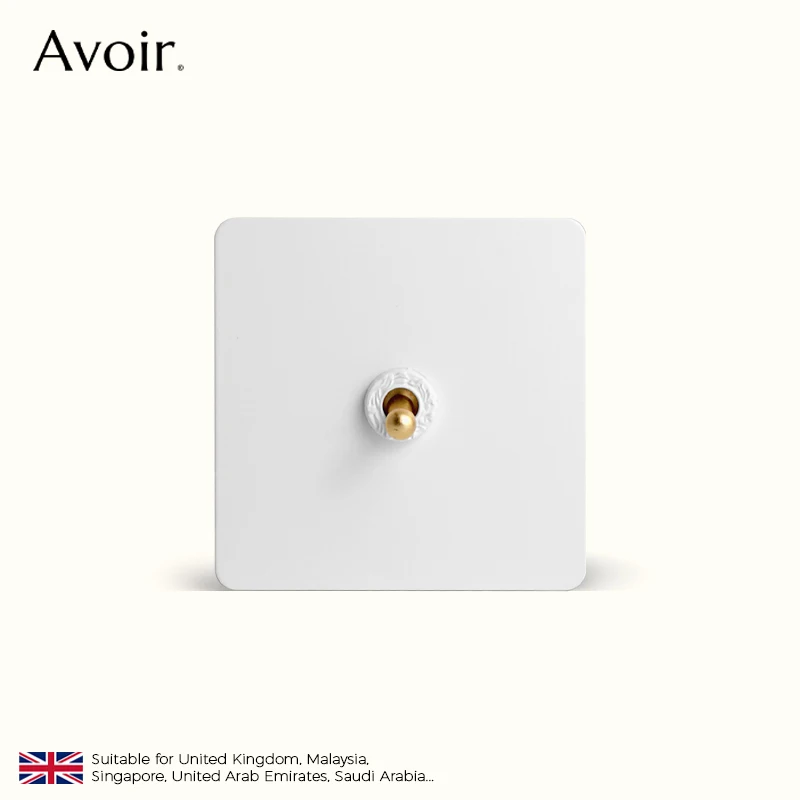 

Avoir Toggle Switches British Wall Socket Panel Power Socket Outlet UK Intermediate White Wall Light Swicth For Home Improvement