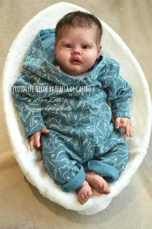 NPK 20Inch Reborn Nicol Doll Kit Unfinished Unpainted Blank DIY Doll Parts With Cloth body and Random eyes