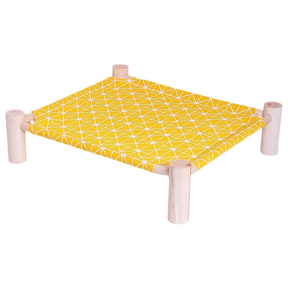 

Fun Moisture-proof Elevated Cat Bed Breathable Wooden Cat/Dog Hammock Detachable Portable Cat Mat Four Seasons Pets Furniture