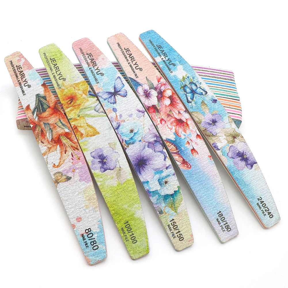 3Pcs Nagel Dateien Für Maniküre 80/100/150/180/240 Grit Bunte Schleifpapier Nagel Puffer Datei entfernen Gel Nagellack Nagel Zubehör