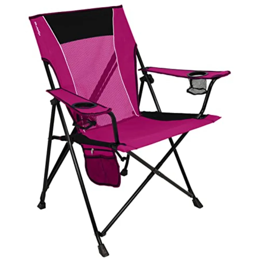 

Portable camping chairs for outdoor sports and lawn use, polypropylene frame with polyester fabric, Hanami Pink color, dual loc