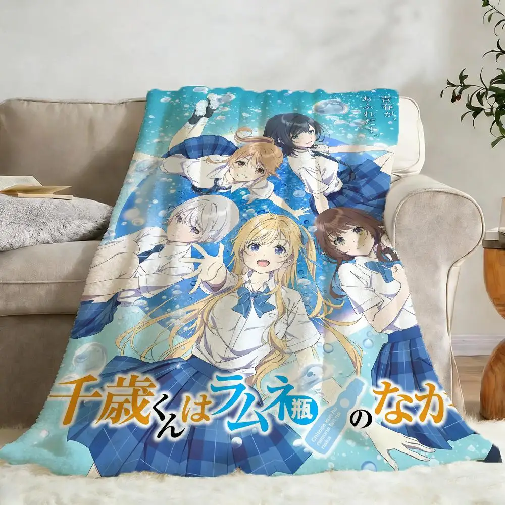 Chitose Is In The Ramune Bottle Part2 Throw Flannel Fluffy Soft Blanket Warm Skin-Friendly Throw For Sofa Bed Office Nap Winter