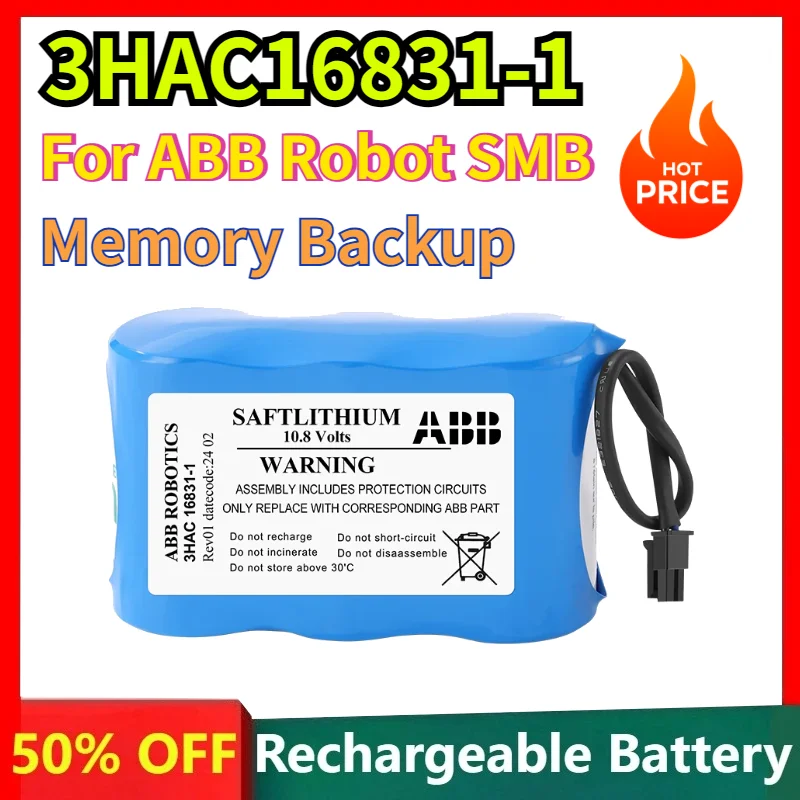 3HAC16831-1 Replacement Battery for ABB Robot SMB Serial Measurement Board 3HAC13150-1 0505966003