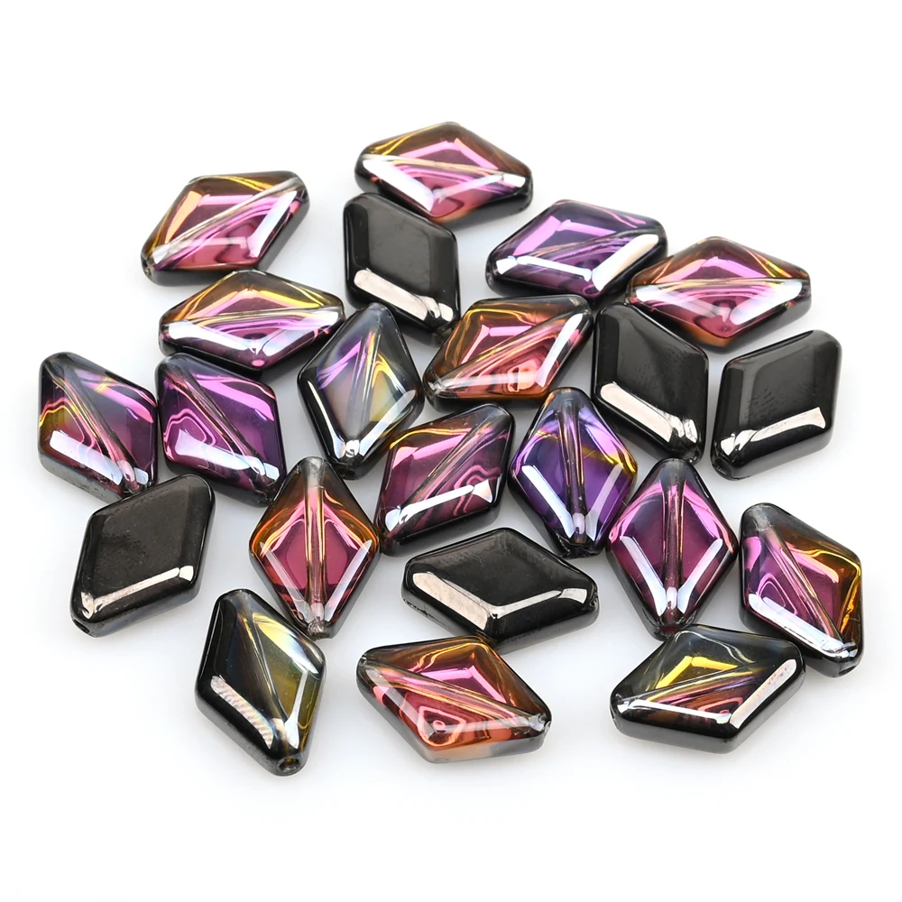 15*11mm AB Color Rhombus Crystal Beads Smooth Glass Bicone beads Diy Pendant Bracelet Jewelry Hair Accessories 20Pcs/Pack