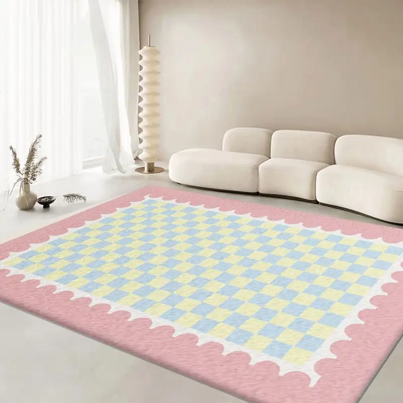 Imitation Lattice Rugs for Bedroom Modern Cloakroom Carpet Can Be Customized Carpets for Large Area Living Room Porch Door Mat