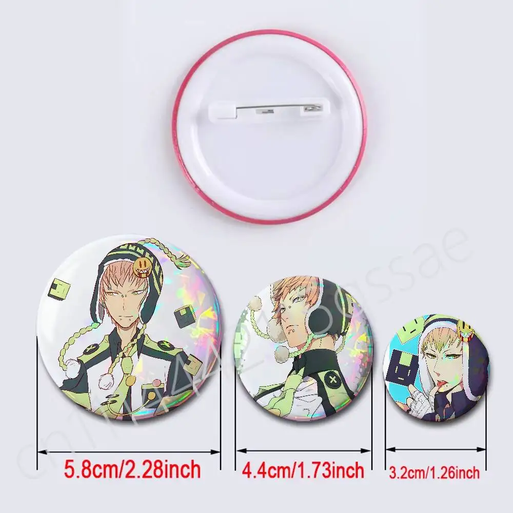 FOR Noiz DRAMAtical Murder Round Exquisite Laser Badge Brooches Creative Pins For Clothes Hat Backpack Gift Accessories