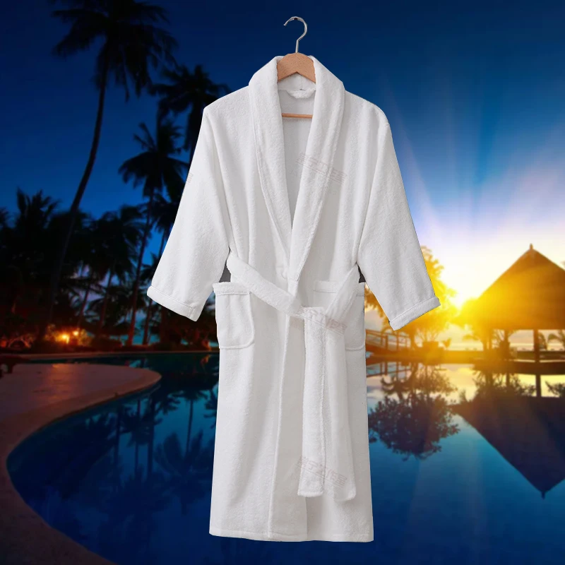 Cotton  Bathrobe Men Nightgown  XL Women Sleepwear Girls Boys Fleece Lovers Long Soft blue spring summer autumn