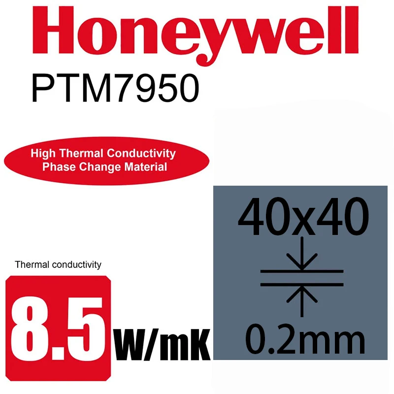 Honeywell PTM7950 8,5 Вт 0,2 0,25 мм силиконовый лист сменной фазой для ноутбука, процессор, термопроводящая паста, пластырь