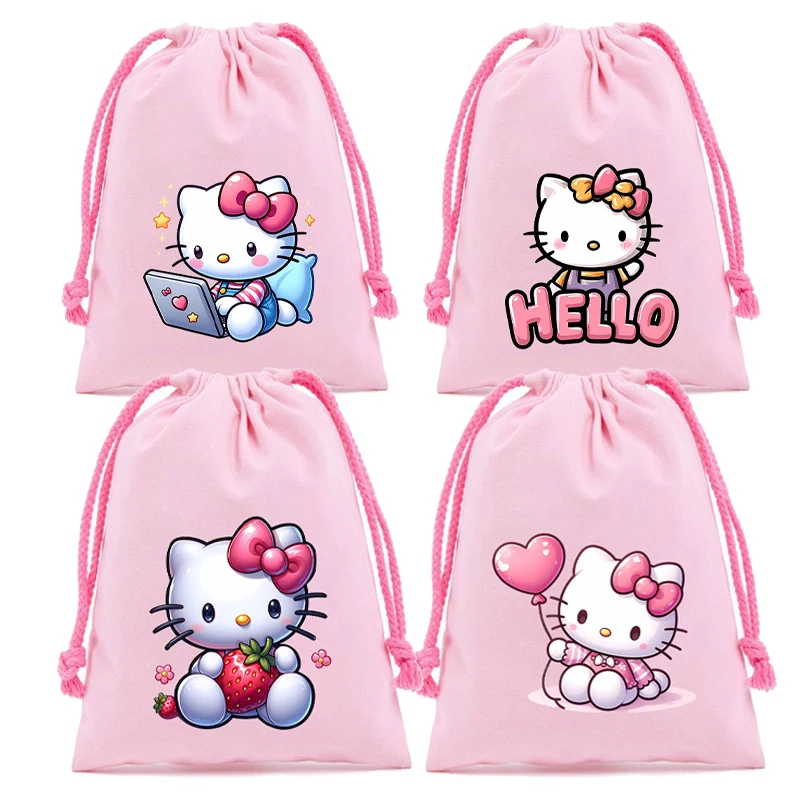 

Sanrio Hello Kitty холст карман на шнурке мультфильм аниме хлопок праздничные конфеты подарки упаковка сумка семейные ювелирные изделия игрушки контейнер