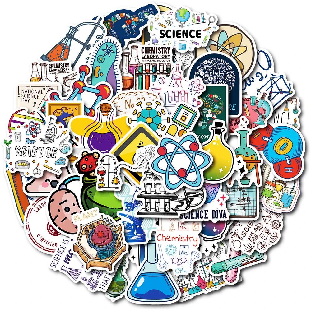 10/30/50/100pcs Physical Lab Element Education Stickers Waterproof Decoration Decals DIY Stationery Notebook Sticker Decoration