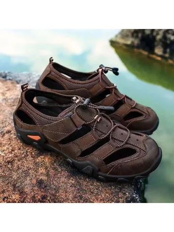 Fashion Versatile Men Shoe Retro Men's Sandals New Comfort Non Slip Men Slipper Breathable Male Casual Shoes with Toe Caps