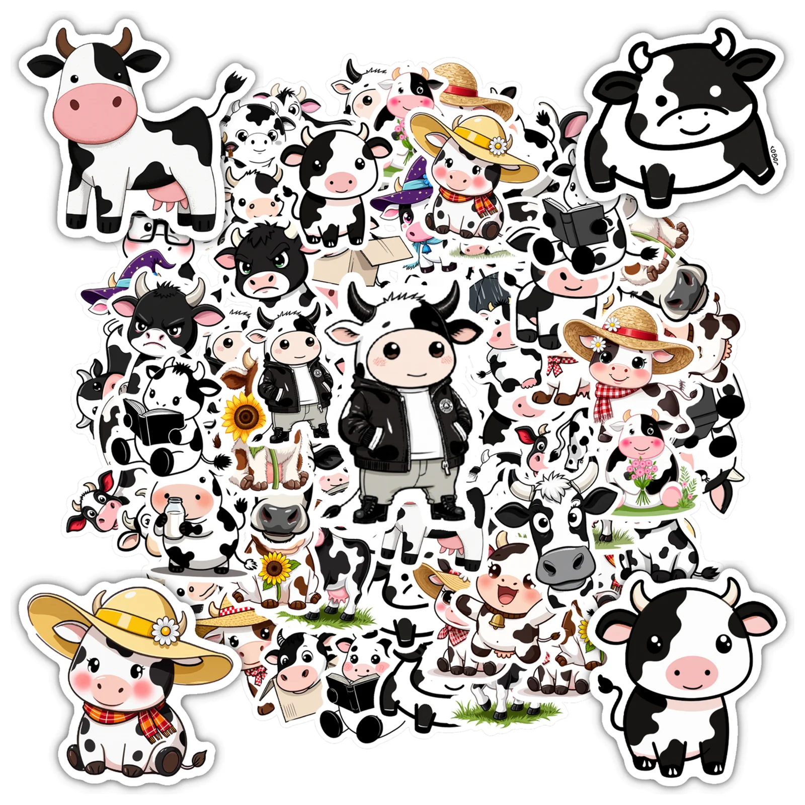 35pcs Soft Animal Stickers Kawaii Cute  Stickers DIY Stickers For Guitar Laptop Helmet Skateboard DIY Phone Guitar DIY