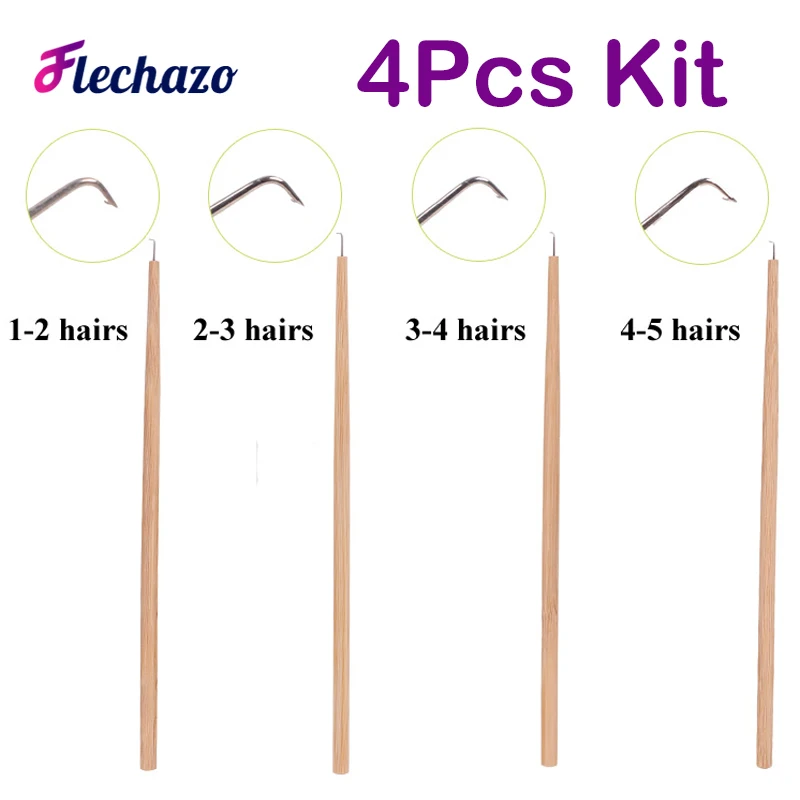 

Ventilating Needle Kit for Lace Wig 4Pcs Wig Needle Holder and Needle for Wig Making Wooden Crochet Needle Wig Making Tools