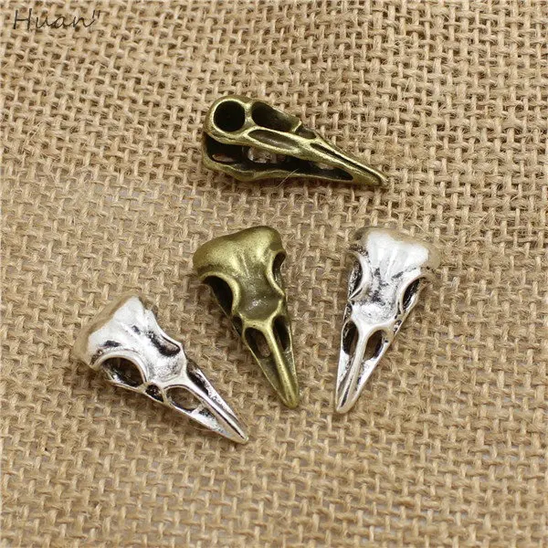 15 pcs 31*15*9mm 3D Skull Birdhead Charms Vintage Metal  Trendy Animals Bird Pendant Charms for Jewelry  T0478