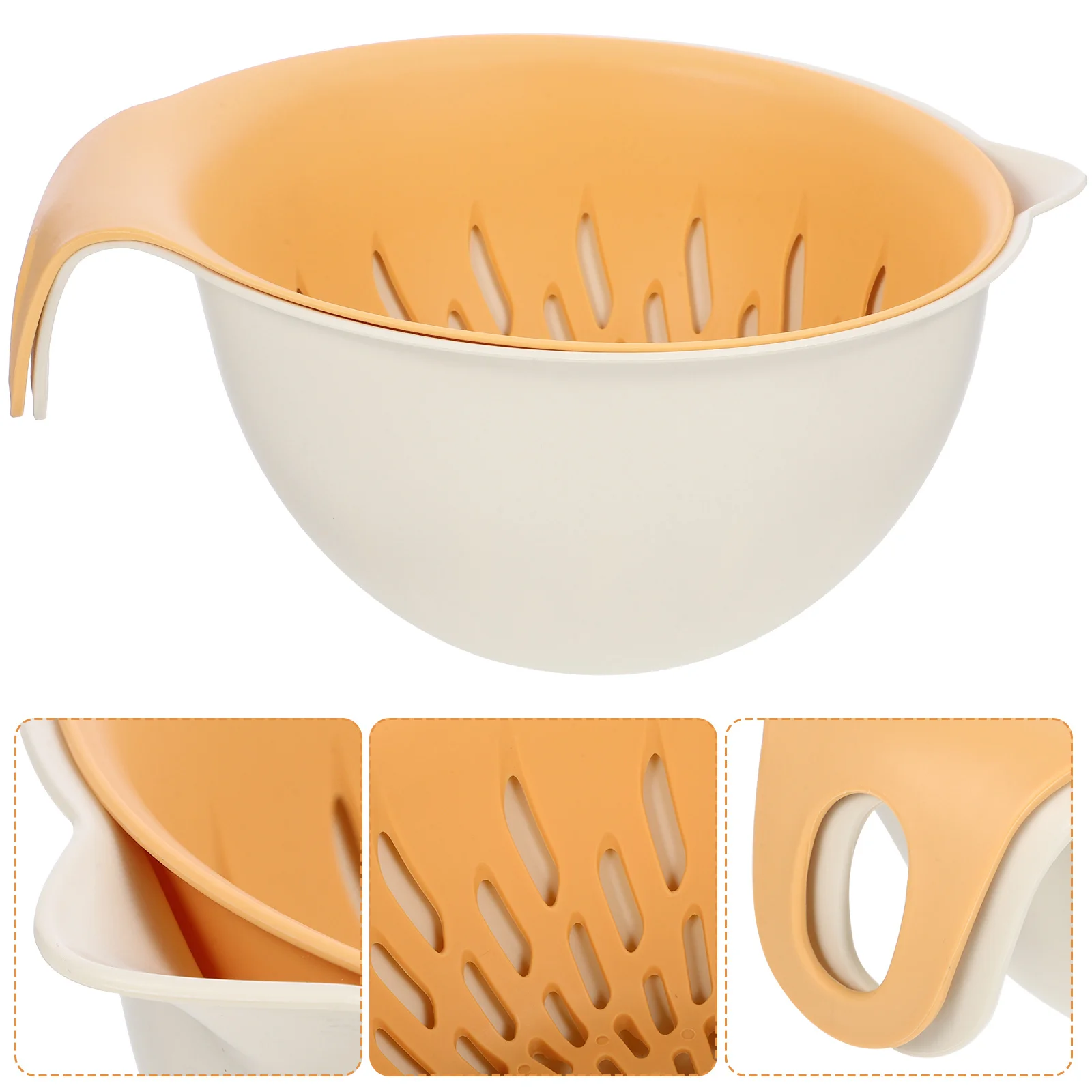 

Double Layer Drain Basket Fruit Washing Strainer Colander Multi Function Storage Easy Clean Smooth Edges Fast Drainage