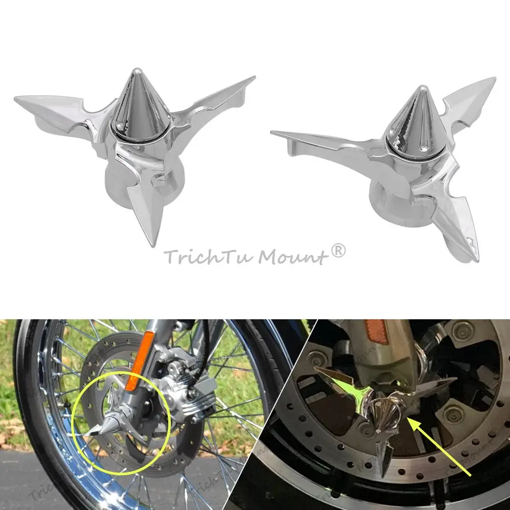 

1 Pair Motorcycle Front Axle Nut Cover Fits For Harley Davidson Dyna Softail Sportster Touring V-Rod Trike 2007–2016