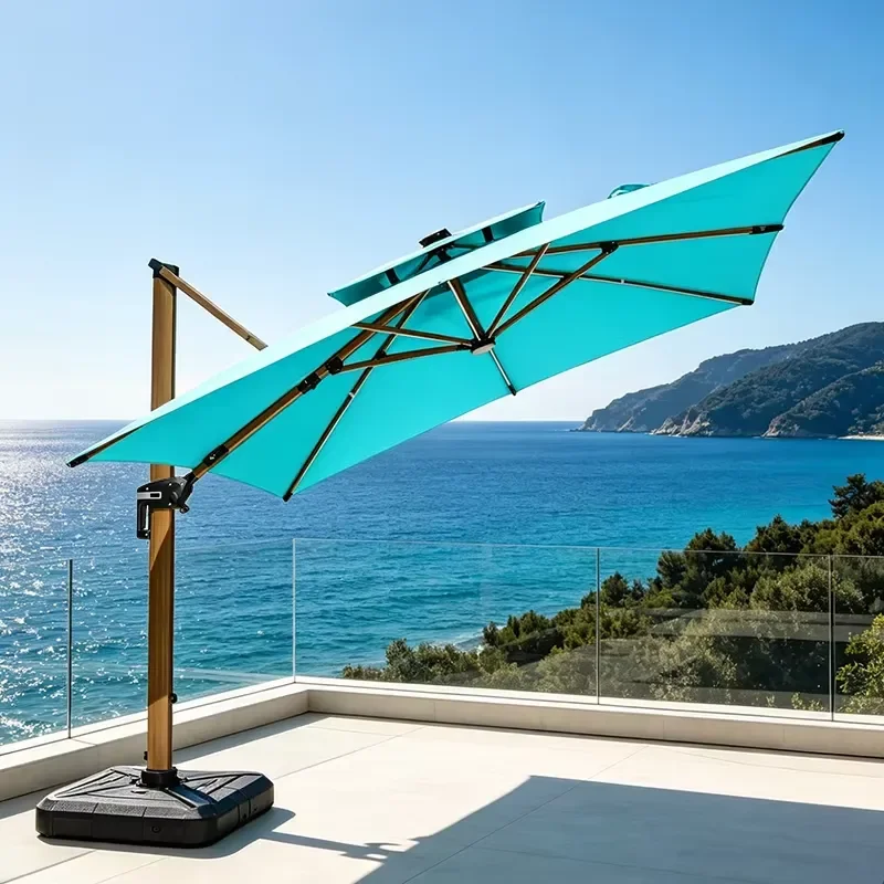 

Outdoor Furniture 4*3M Big Umbrella Outdoor for Restaurant Waterproof Umbrellas Luxury Patio Floating Parasol