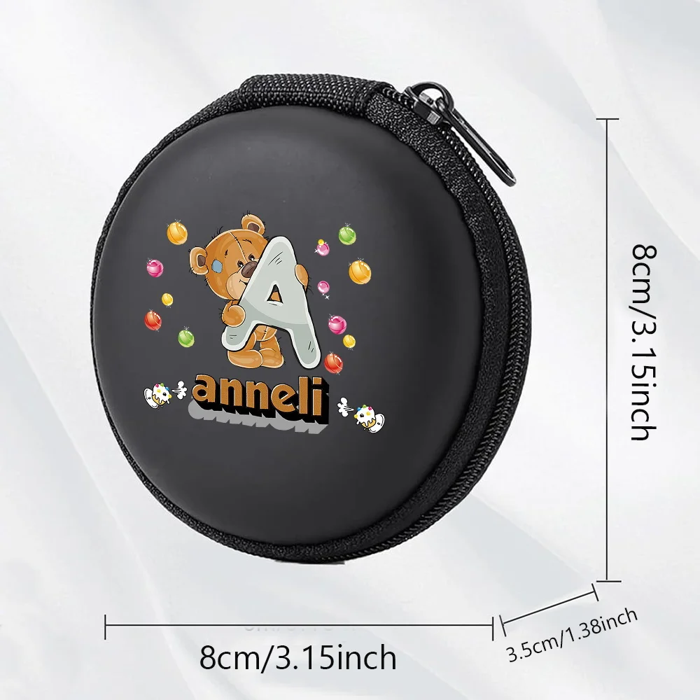 Personalized Customized Name Rotundity Zipper Boxes Portable Data Cable Storage Cases Headphones Storage Custom Products