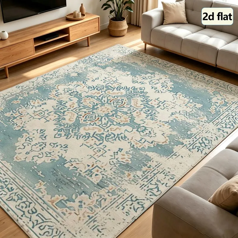 1 Piece of Vintage-Style Distressed Rug, Soft and Comfortable, Easy to Maintain, Machine Washable, Indoor Floor Mat, Suitable for Placing under a Table, Suitable for Farmhouse-Style Homes, Suitable for Living Room, Bedroom, Dining Room, Entryway, Home Office, Laundry Room, Home Decor.