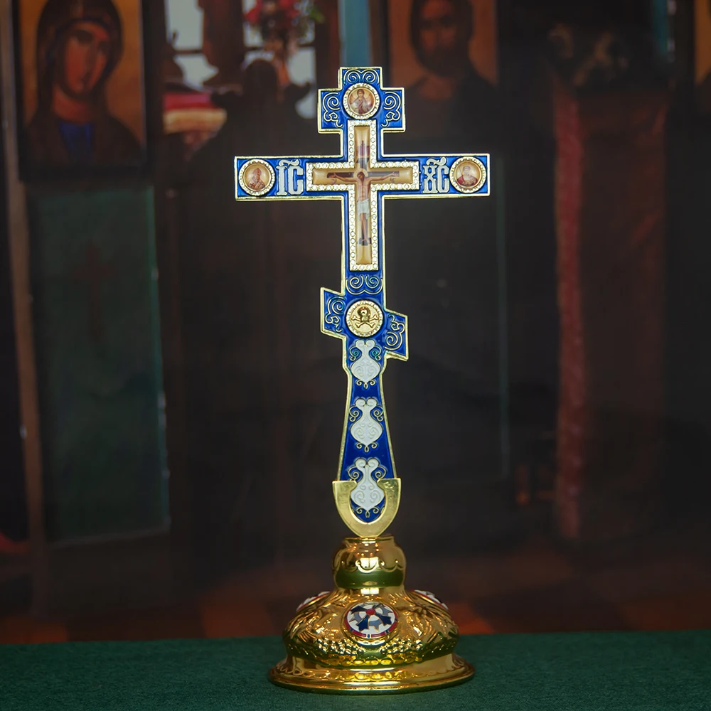 HTISOK Prächtiges Orthodoxes Griechisches Segenskreuz für Kirchendekoration und den persönlichen Gebrauch – Detail 4