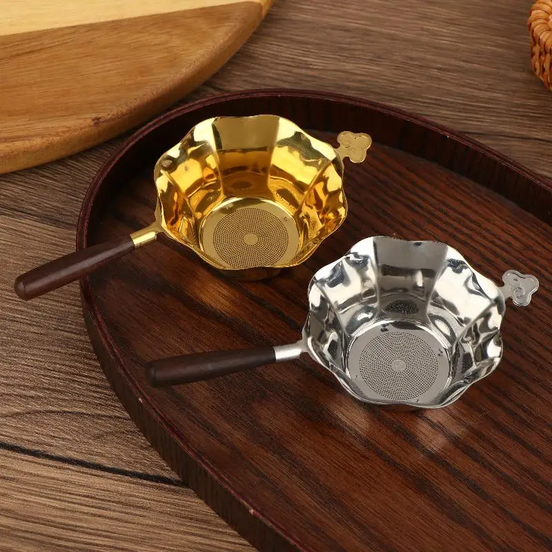 Creative Hammer Patterned Fish Tea Strainer Metal Tea Filter Mesh Alloy Separator Tea Ceremony Accessories Gold Sliver
