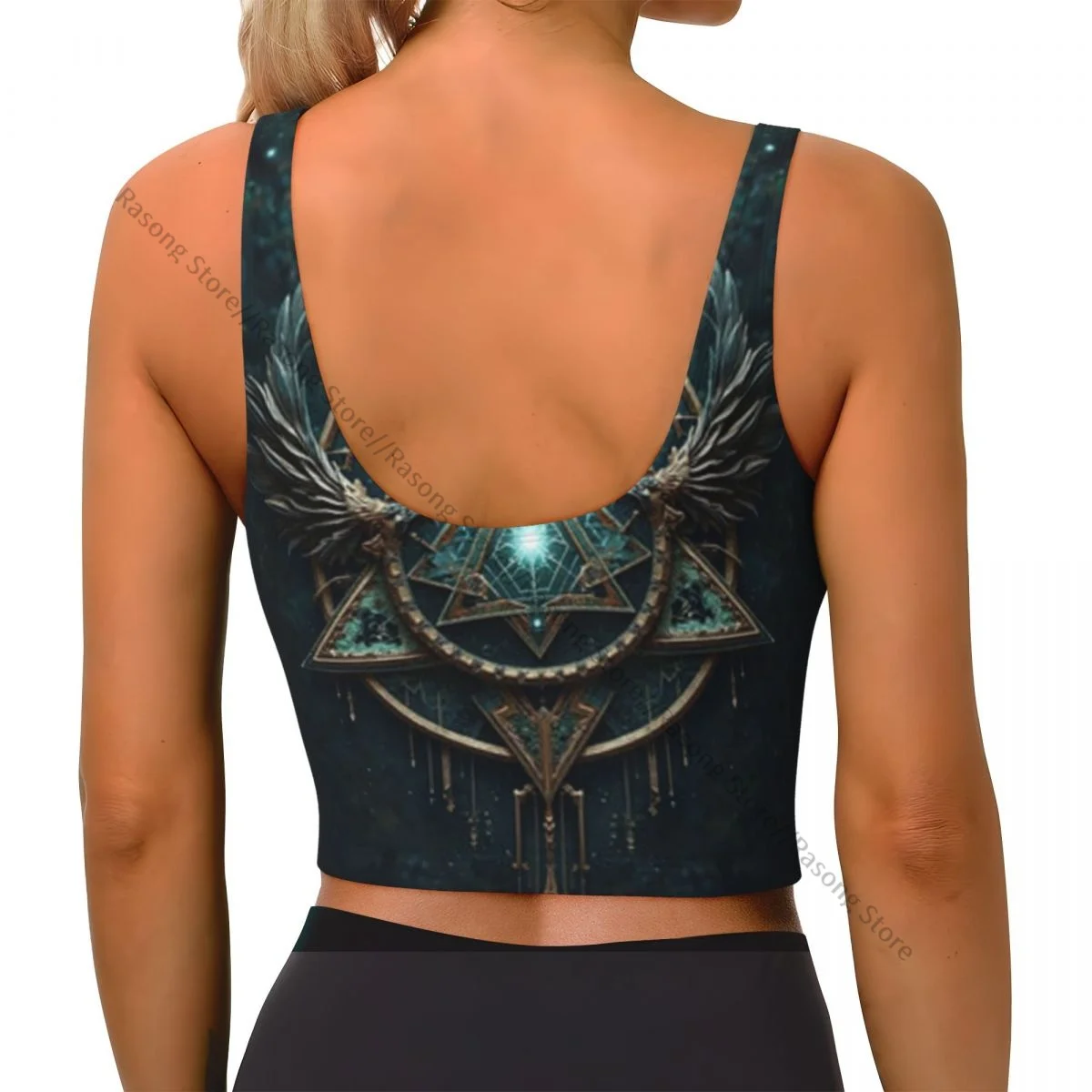 Sports Bra Women Running Yoga Clothes Vest Geometry Mystical Symbol Gathering Fitness Vest