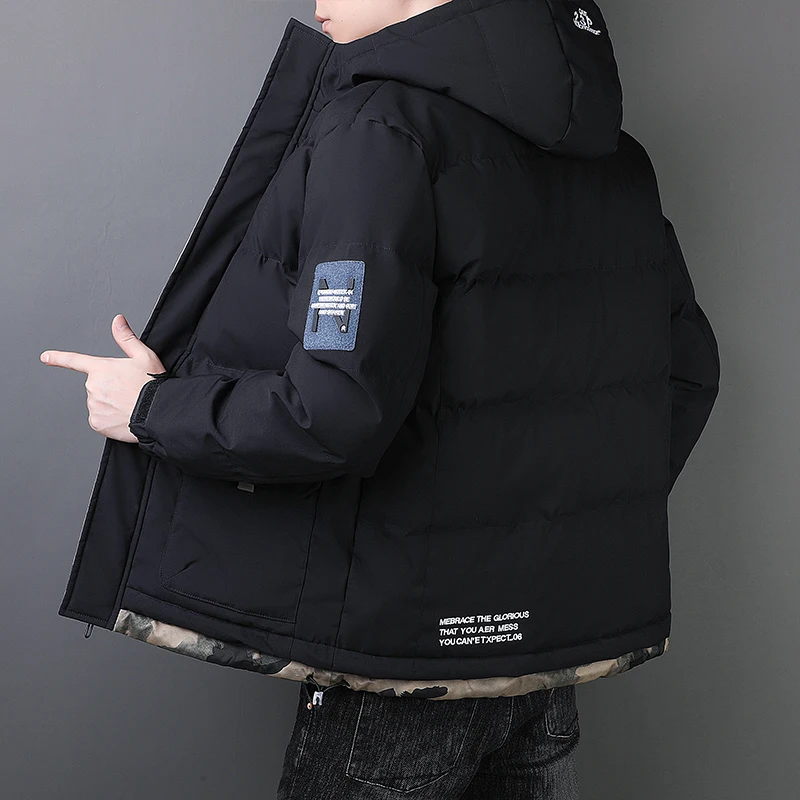 

Men Hooded Winter Jackets Warm Parkas Down Cotton Jackets 2025 New Male Zipper Coats Windproof Fashion Jackets jaqueta masculina