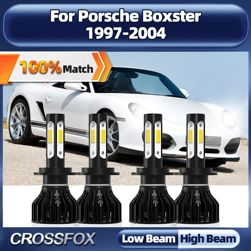 

40000LM Car LED Headlight Bulbs 6000K White 12V Plug And Play Auto Headlamps For Porsche Boxster 1997-2000 2001 2002 2003 2004