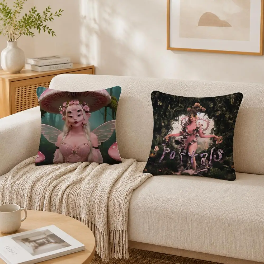 M-Melanie M-Martinez American Singer Cushion Cover Plush Decorative Pillow Case With Hidden Zipper Cutecore Room Decor For Home