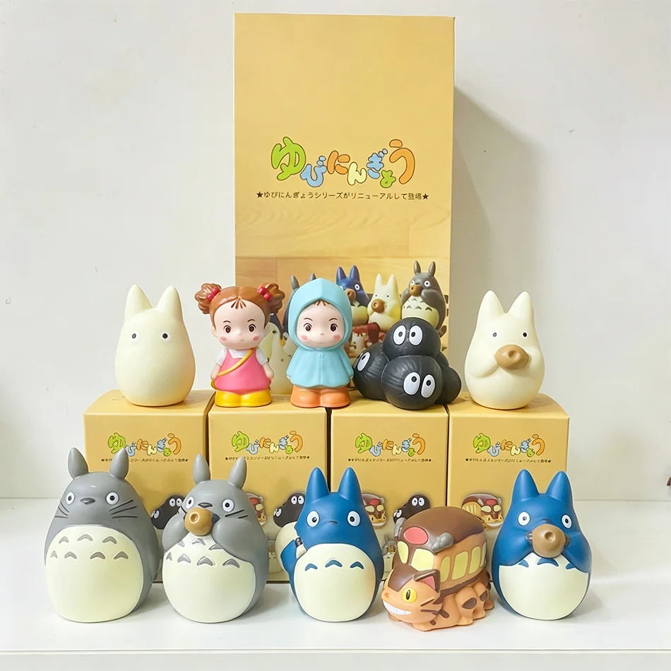 Blind Box My Neighbor Totoro Finger Puppet Figure Set Trendy Toy Office Desk Bedroom Bedside Table Decor Model Decoration Gifts